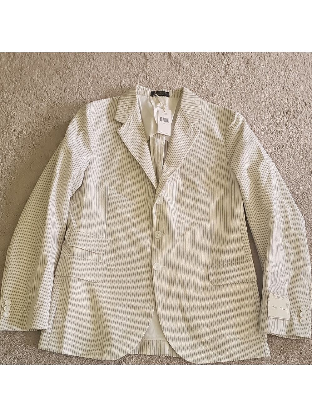 Ralph Lauren Double RL White Sport Coat with Textured Fabric